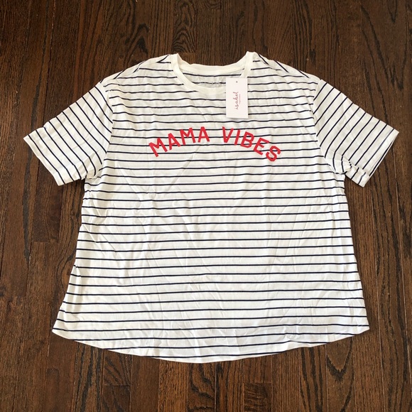 Isabel Maternity by Ingrid & Isabel Tops - Isabel by Ingrid + Isabel Women’s M Maternity Blue/White Striped “Mama” Tee NWT!